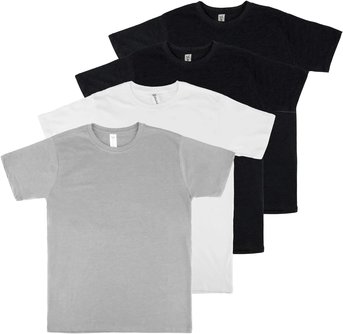 Crewneck Cotton T-Shirts for Men | 4-Pack Crewneck T-Shirts Multipack | Short Sleeve T-Shirts Ideal for Mens Undershirt