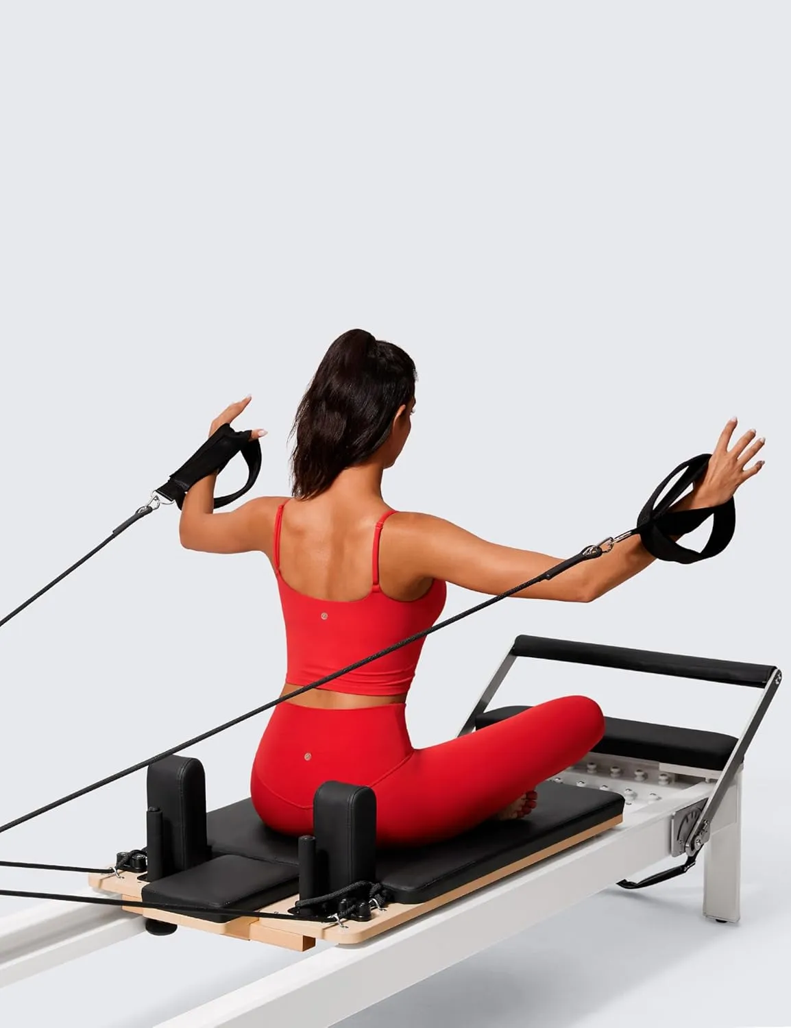 CRZ YOGA Butterlift Womens Scoop Neck Longline Sports Bra - U Back Adjustable Straps Workout Crop Tank Top with Built in Pads