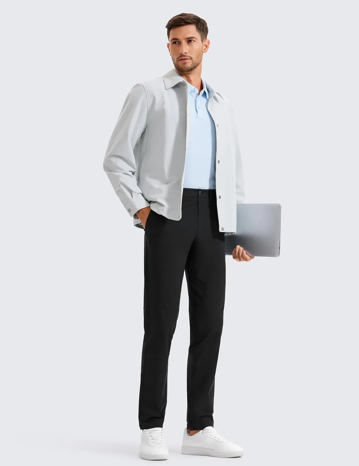 CRZ YOGA Men's All Day Comfy Golf Pants - 30"/32"/34" Quick Dry Lightweight Work Casual Trousers with Pockets