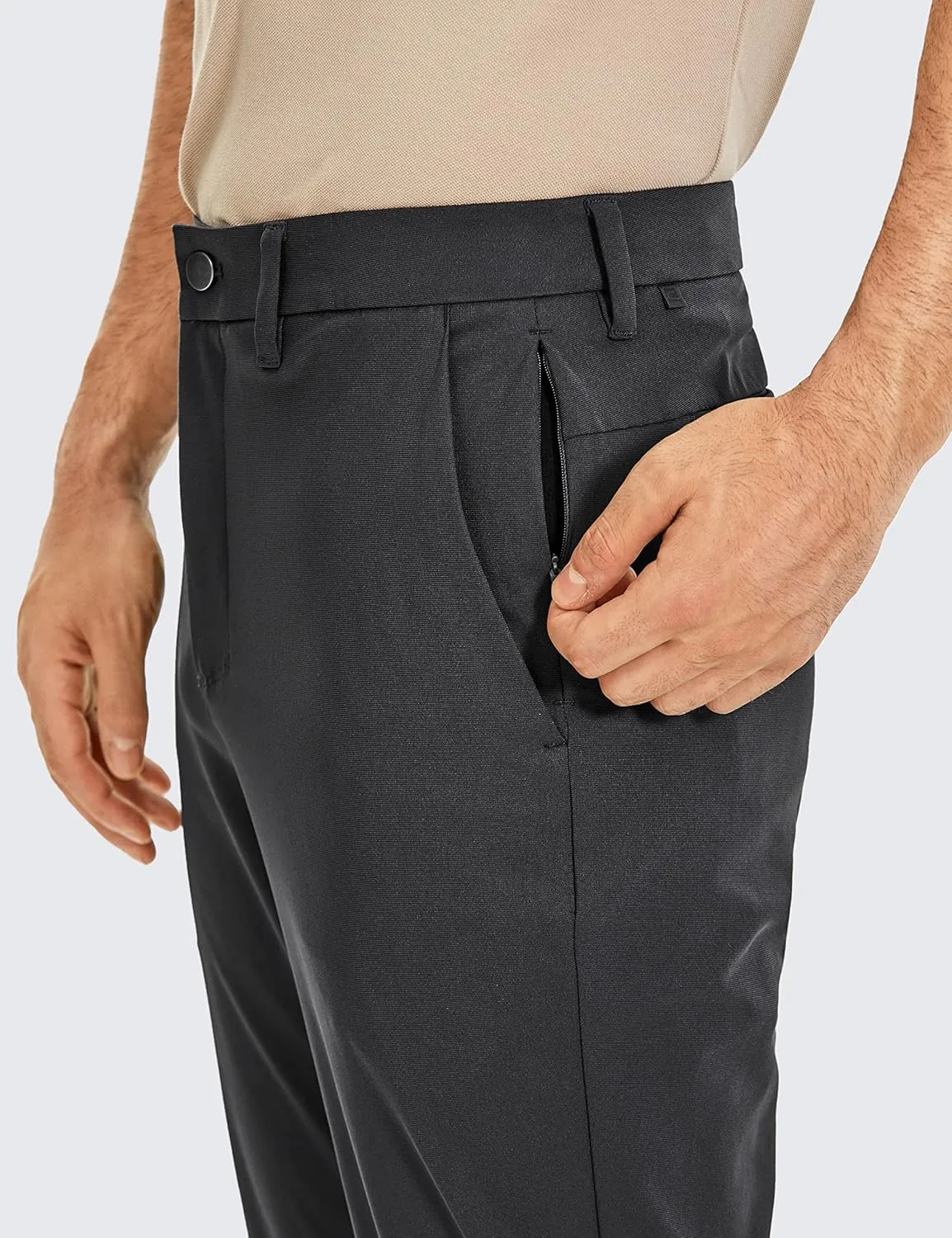 CRZ YOGA Men's All Day Comfy Golf Pants - 30"/32"/34" Quick Dry Lightweight Work Casual Trousers with Pockets