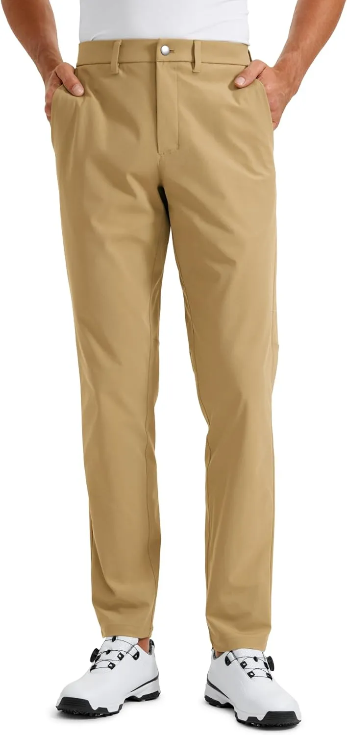 CRZ YOGA Men's All Day Comfy Golf Pants - 30"/32"/34" Quick Dry Lightweight Work Casual Trousers with Pockets