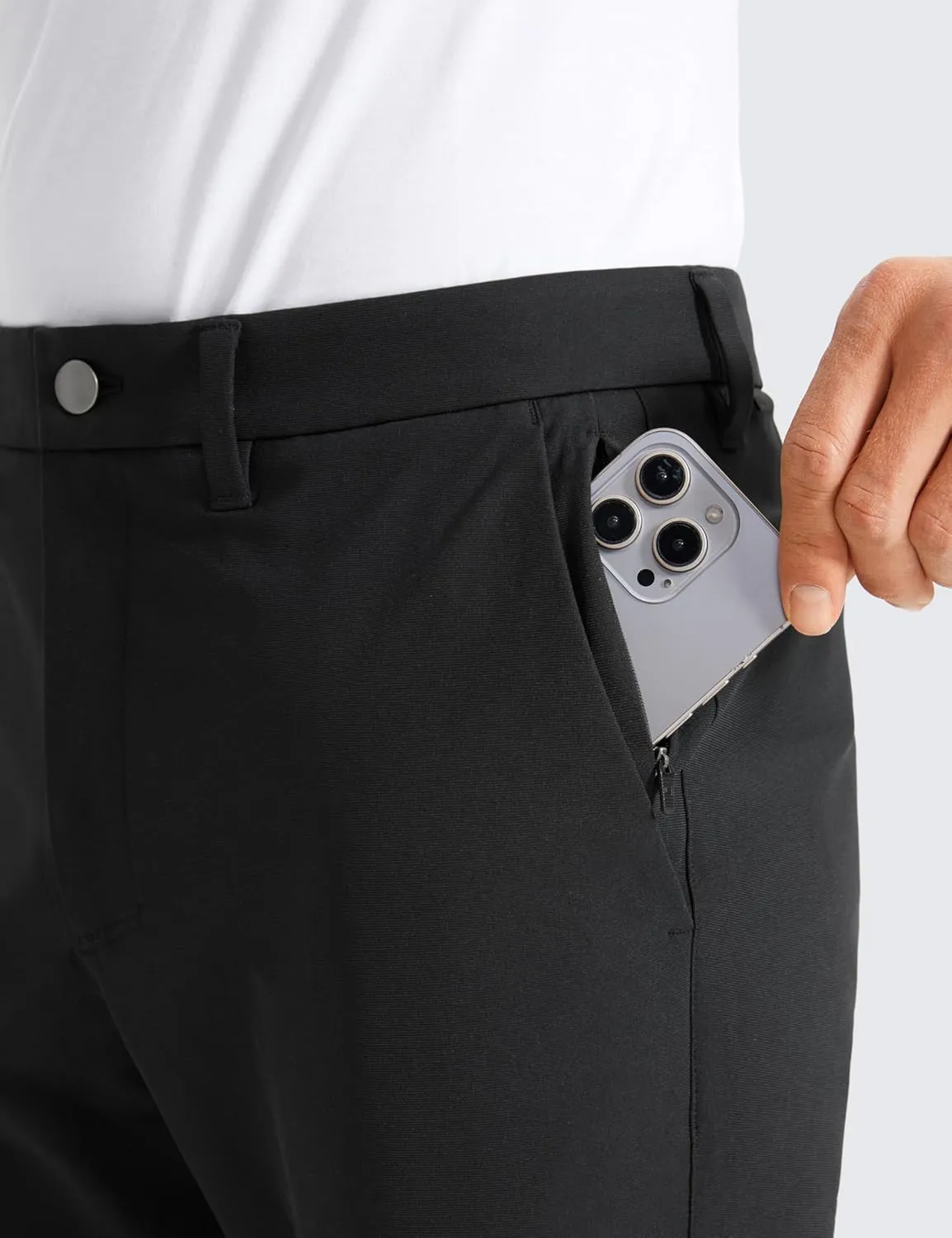 CRZ YOGA Men's All Day Comfy Golf Pants - 30"/32"/34" Quick Dry Lightweight Work Casual Trousers with Pockets