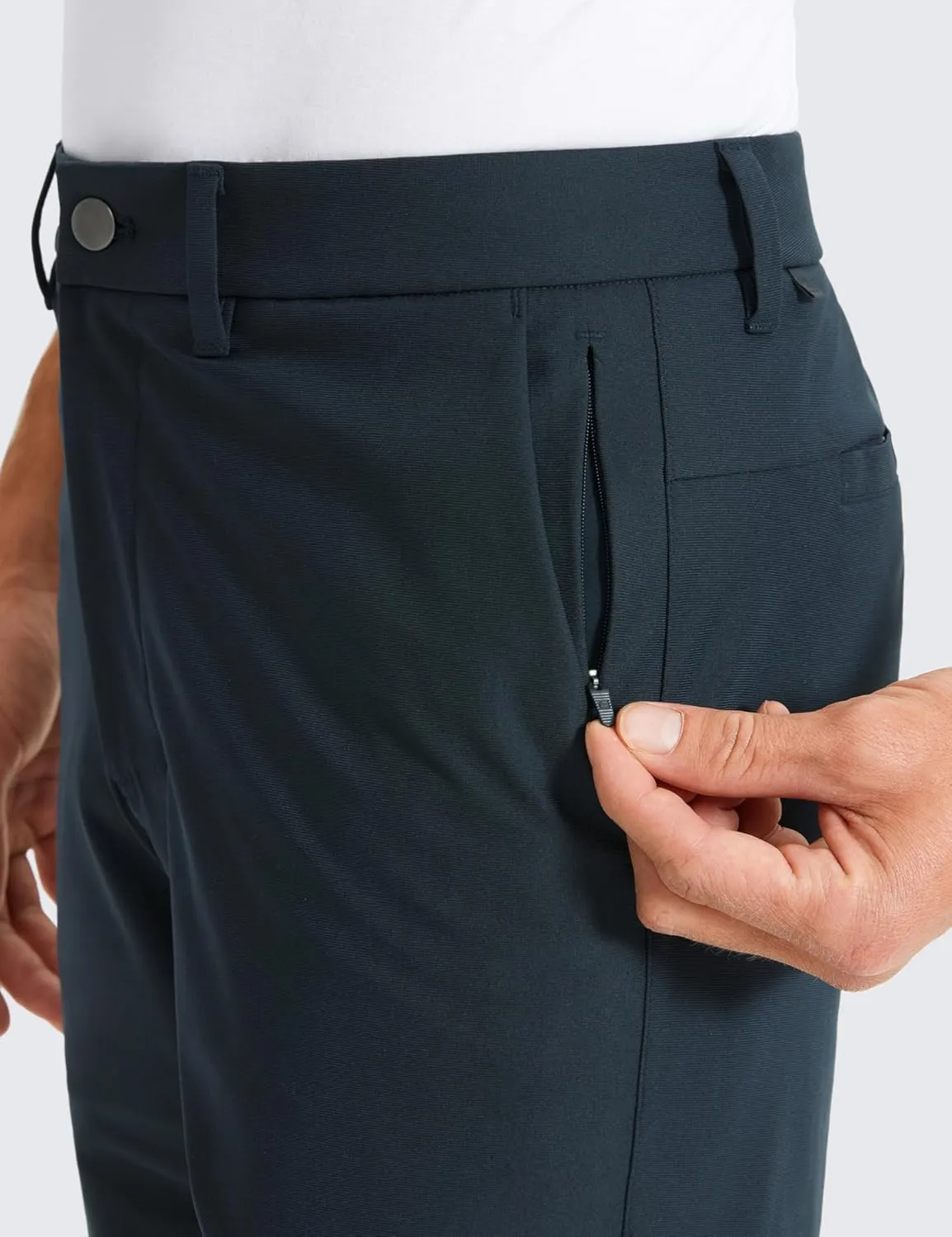 CRZ YOGA Men's All Day Comfy Golf Pants - 30"/32"/34" Quick Dry Lightweight Work Casual Trousers with Pockets