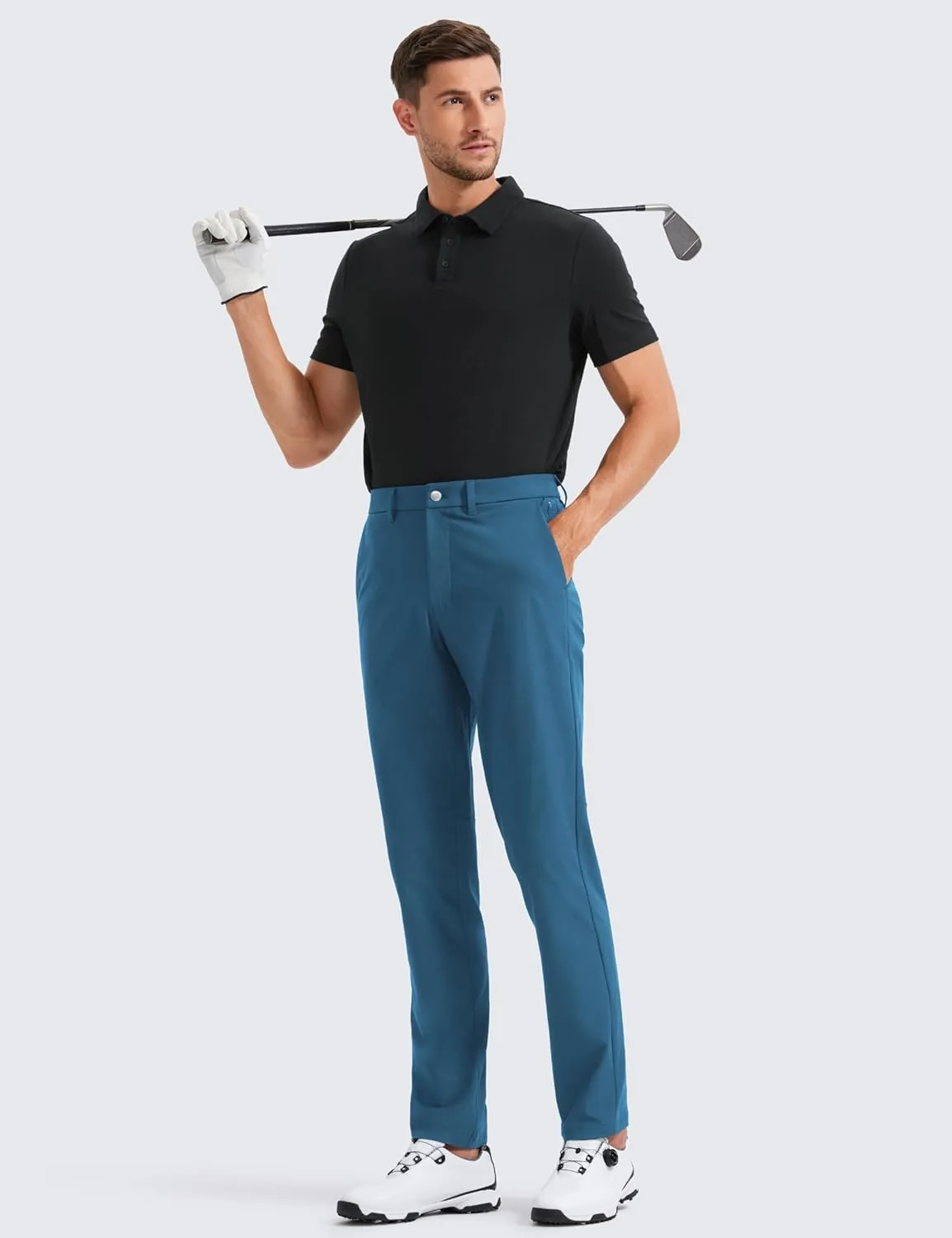CRZ YOGA Men's All Day Comfy Golf Pants - 30"/32"/34" Quick Dry Lightweight Work Casual Trousers with Pockets