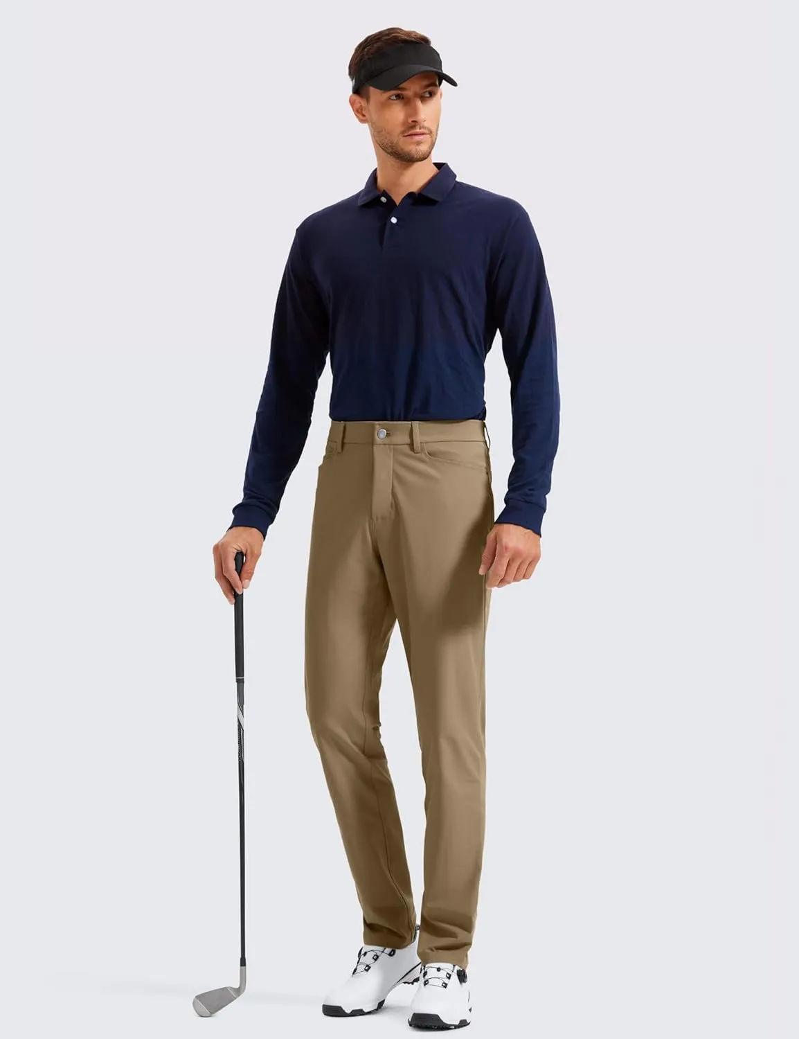 CRZ YOGA Men's All Day Comfy Golf Pants with 5-Pocket 30"/32"/34" Quick Dry Lightweight Casual Work Stretch Trousers