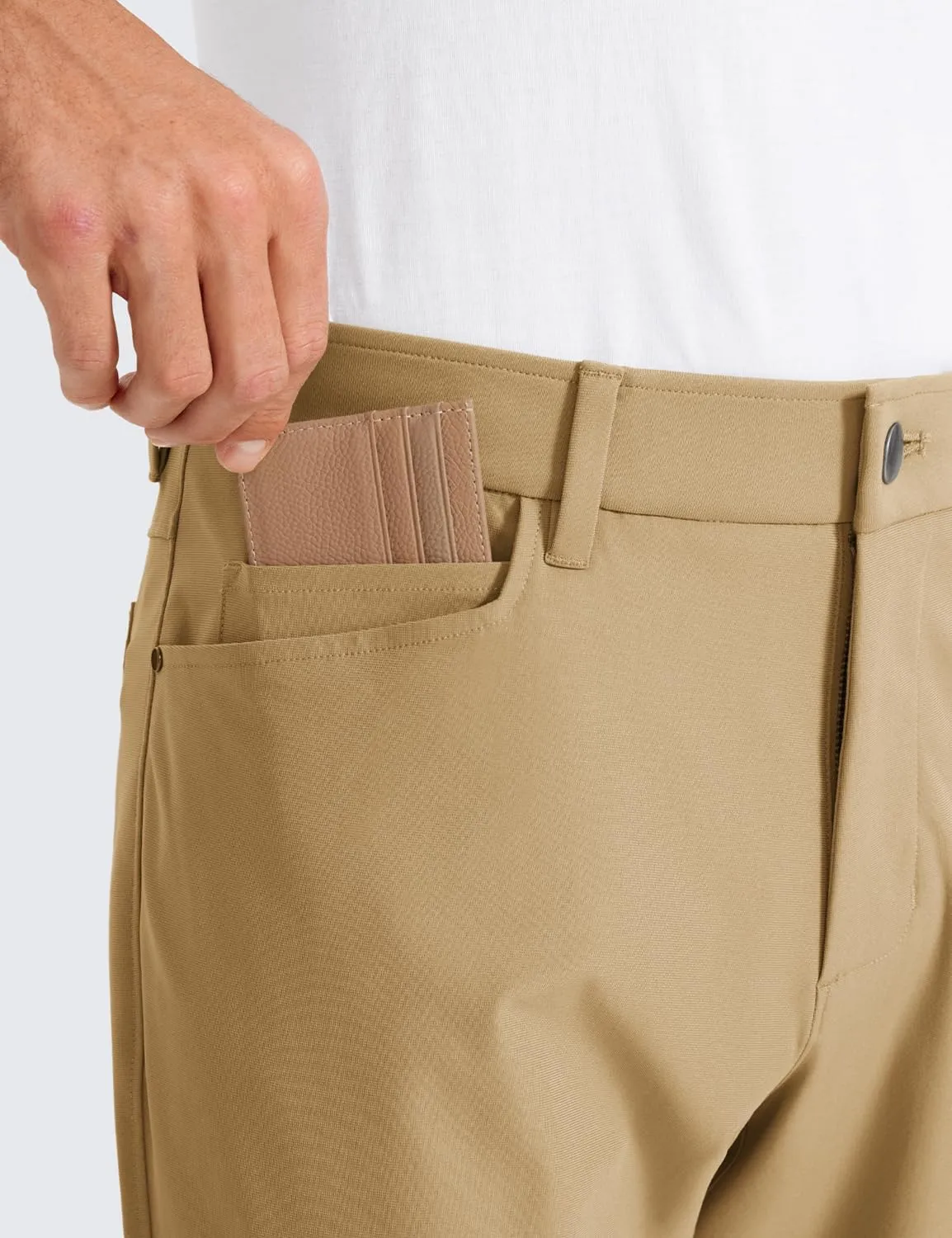 CRZ YOGA Men's All Day Comfy Golf Pants with 5-Pocket 30"/32"/34" Quick Dry Lightweight Casual Work Stretch Trousers