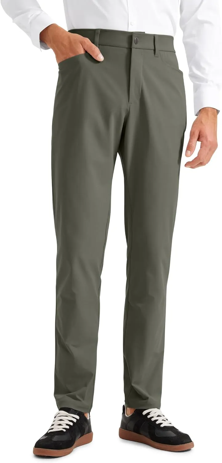 CRZ YOGA Men's All Day Comfy Golf Pants with 5-Pocket 30"/32"/34" Quick Dry Lightweight Casual Work Stretch Trousers