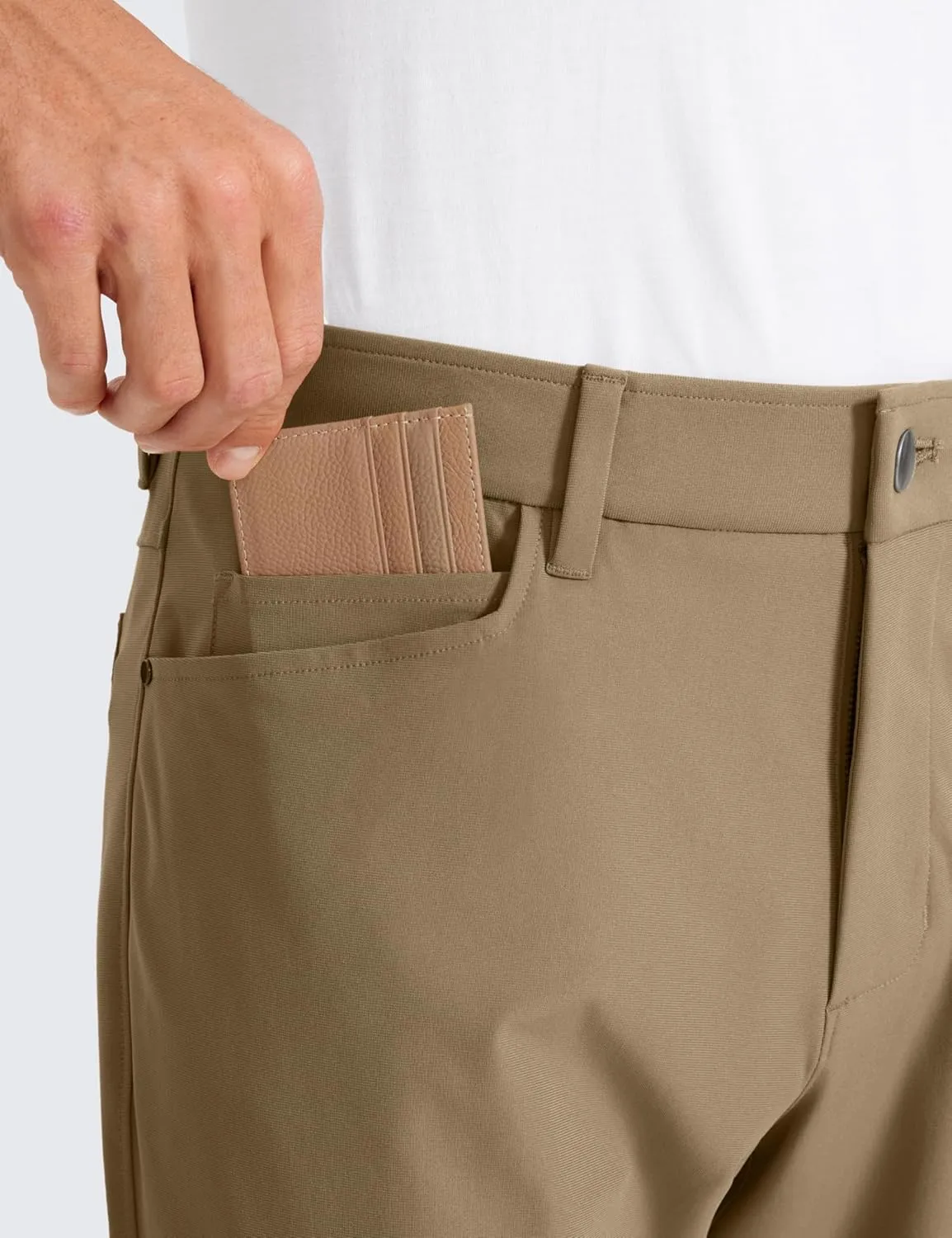 CRZ YOGA Men's All Day Comfy Golf Pants with 5-Pocket 30"/32"/34" Quick Dry Lightweight Casual Work Stretch Trousers