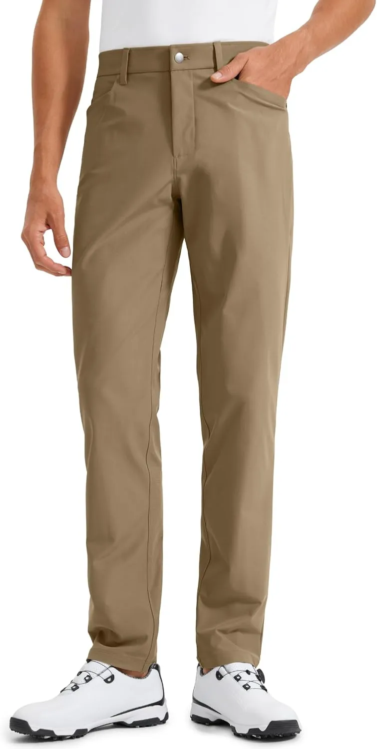 CRZ YOGA Men's All Day Comfy Golf Pants with 5-Pocket 30"/32"/34" Quick Dry Lightweight Casual Work Stretch Trousers