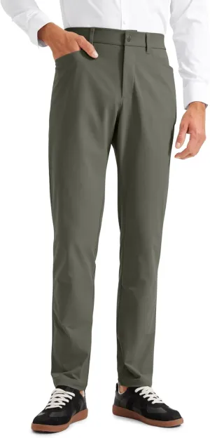 CRZ YOGA Men's All Day Comfy Golf Pants with 5-Pocket 30"/32"/34" Quick Dry Lightweight Casual Work Stretch Trousers