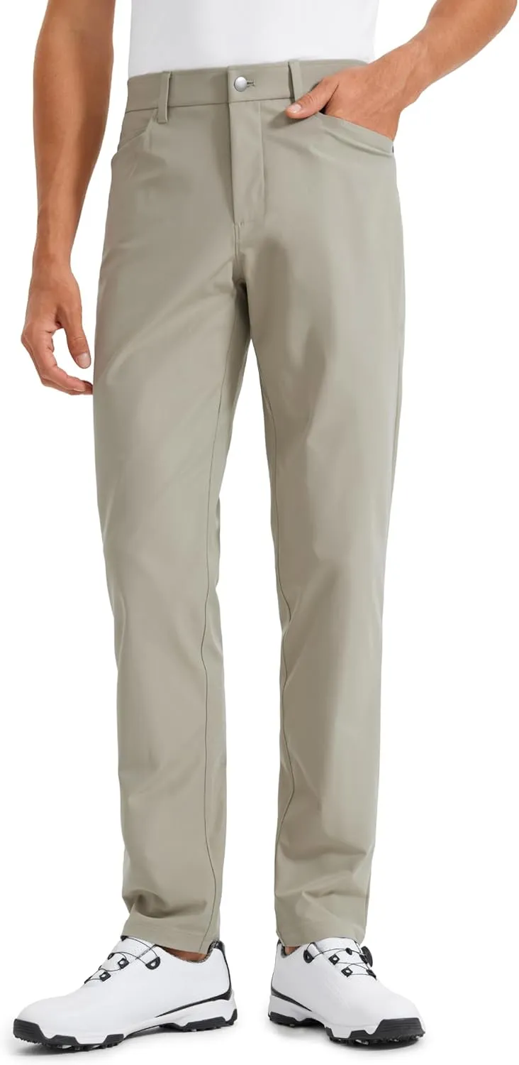 CRZ YOGA Men's All Day Comfy Golf Pants with 5-Pocket 30"/32"/34" Quick Dry Lightweight Casual Work Stretch Trousers