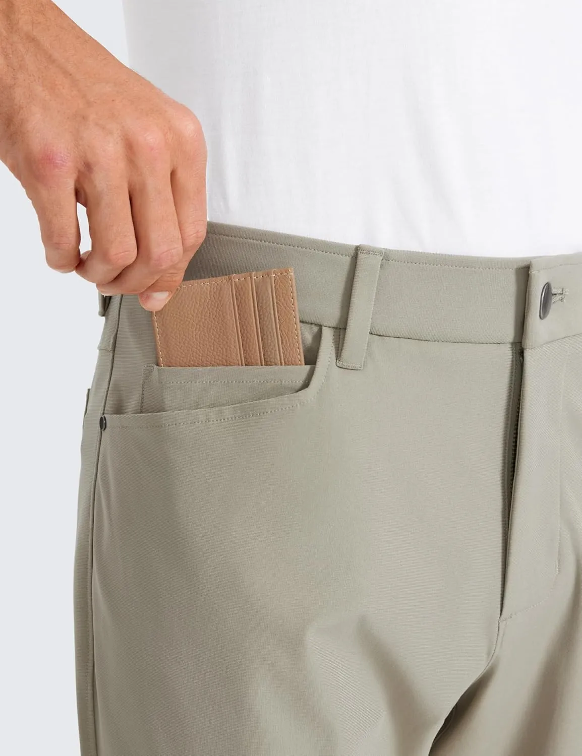CRZ YOGA Men's All Day Comfy Golf Pants with 5-Pocket 30"/32"/34" Quick Dry Lightweight Casual Work Stretch Trousers