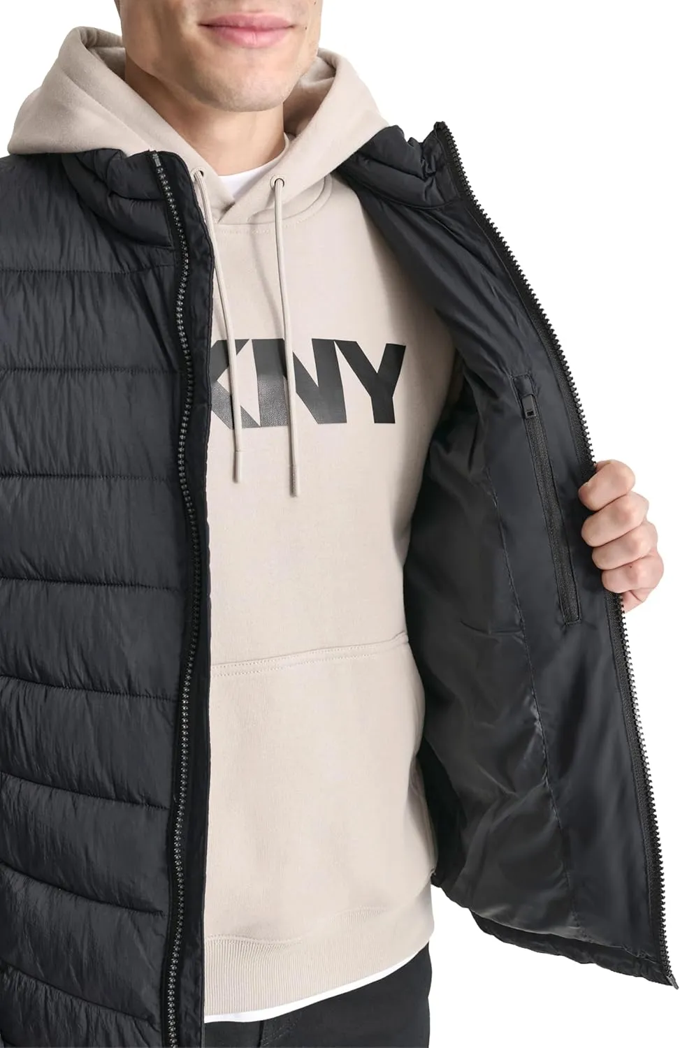 DKNY Mens Light Weight Quilted Puffer Jacket