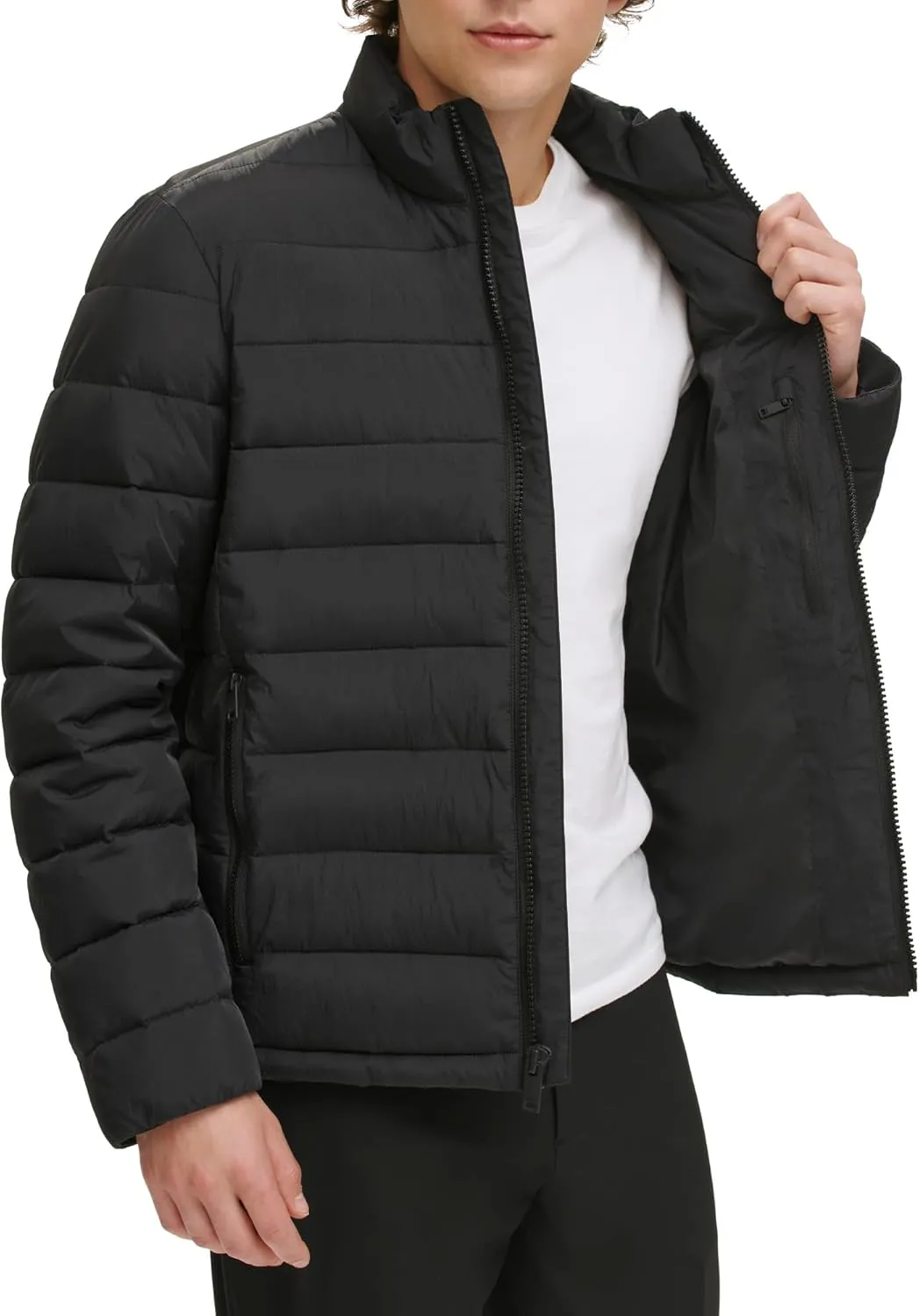 DKNY Mens Light Weight Quilted Puffer Jacket