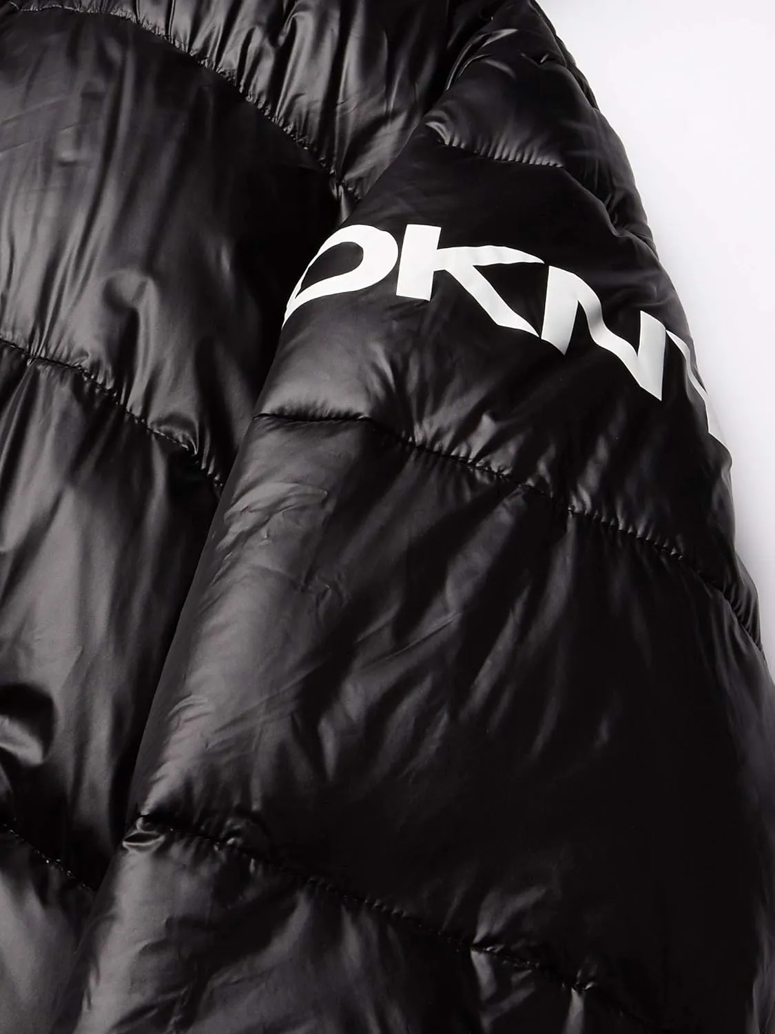 DKNY Men's Water Resistant Ultra Loft Hooded Logo Puffer Jacket (Standard and Big & Tall)