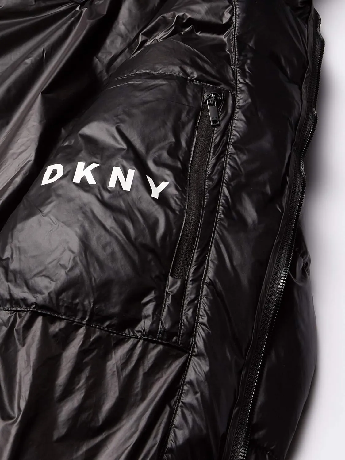 DKNY Men's Water Resistant Ultra Loft Hooded Logo Puffer Jacket (Standard and Big & Tall)