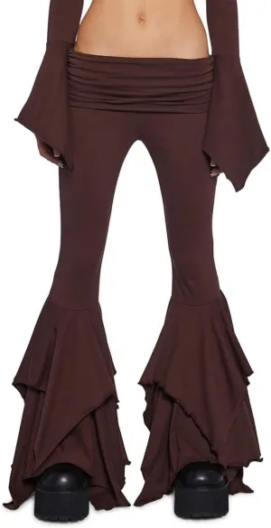 Dolls Kill F is for Fairies Flare Pants by Current Mood - Foldover Waist with Wide Leg and Handkerchief Design