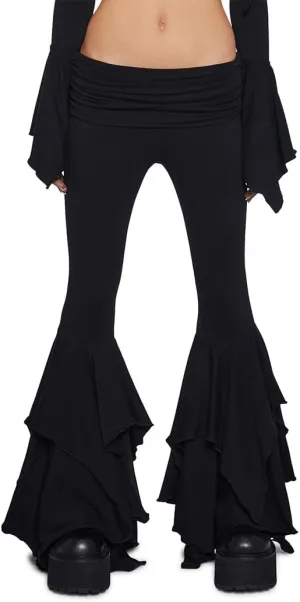 Dolls Kill F is for Fairies Flare Pants by Current Mood - Foldover Waist with Wide Leg and Handkerchief Design