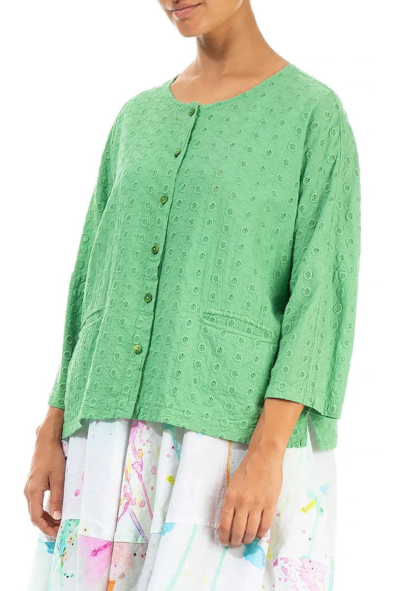 Embroidered Spring Green Cotton Jacket