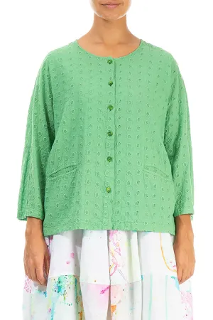 Embroidered Spring Green Cotton Jacket