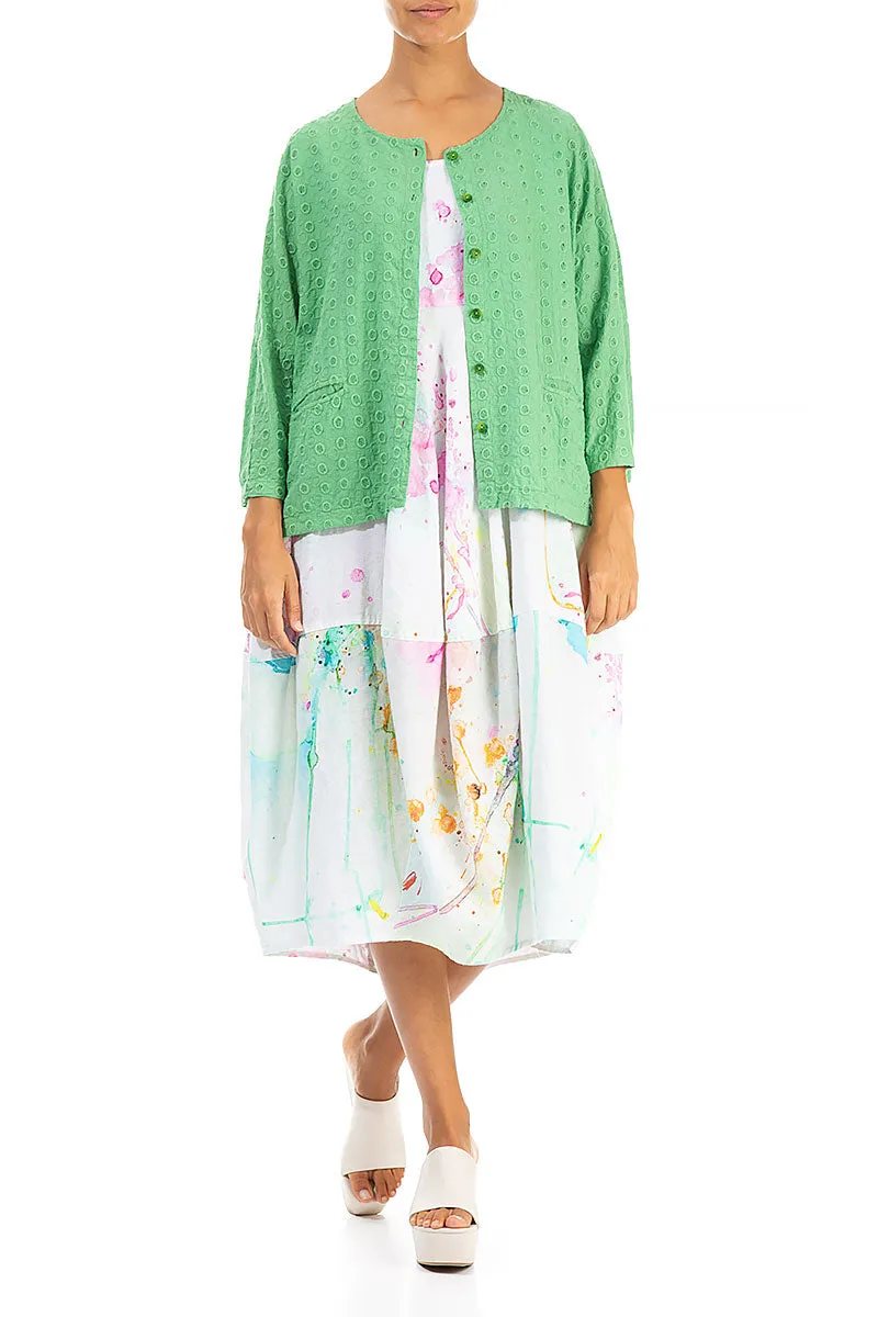 Embroidered Spring Green Cotton Jacket