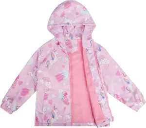 ESTAMICO Girls' Fashion Winter Coat Zip Up Fleece Jackets Water-resistant Wind-proof Little Girls Clothes
