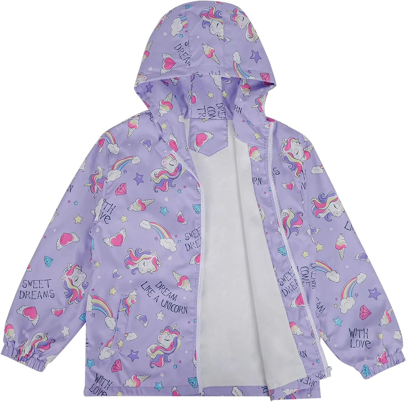 ESTAMICO Girls' Fashion Winter Coat Zip Up Fleece Jackets Water-resistant Wind-proof Little Girls Clothes