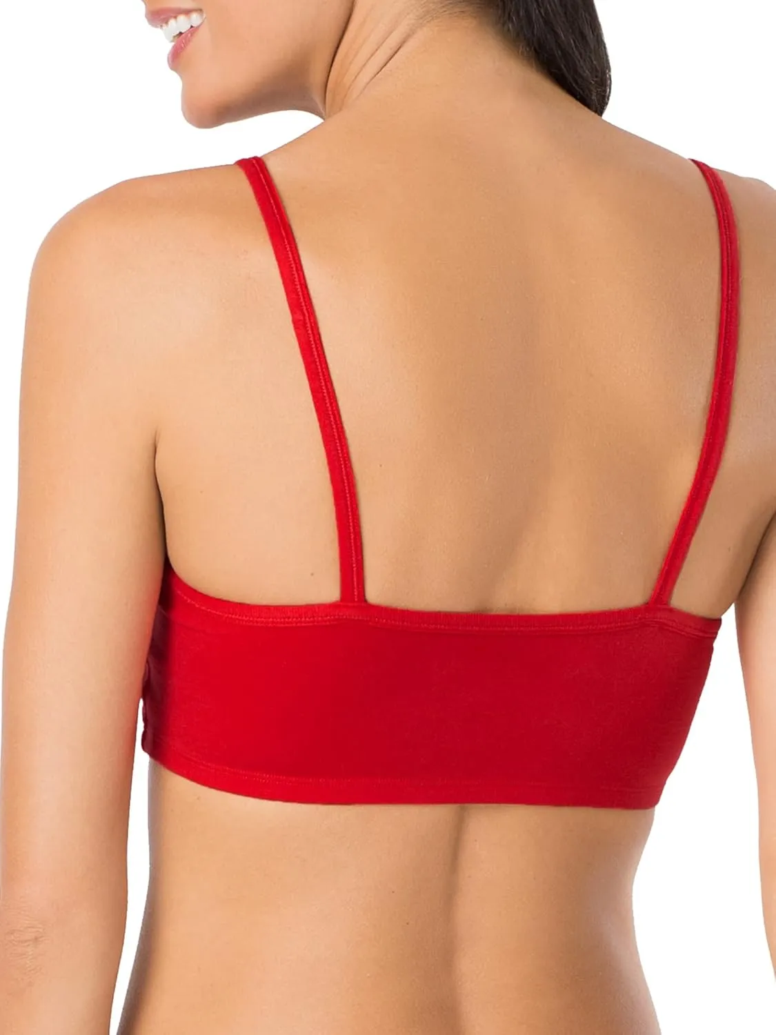 Fruit of the Loom Women's Spaghetti Strap Cotton Sports Bra - All-Day Comfort & Easy Movement - Fashion Colors