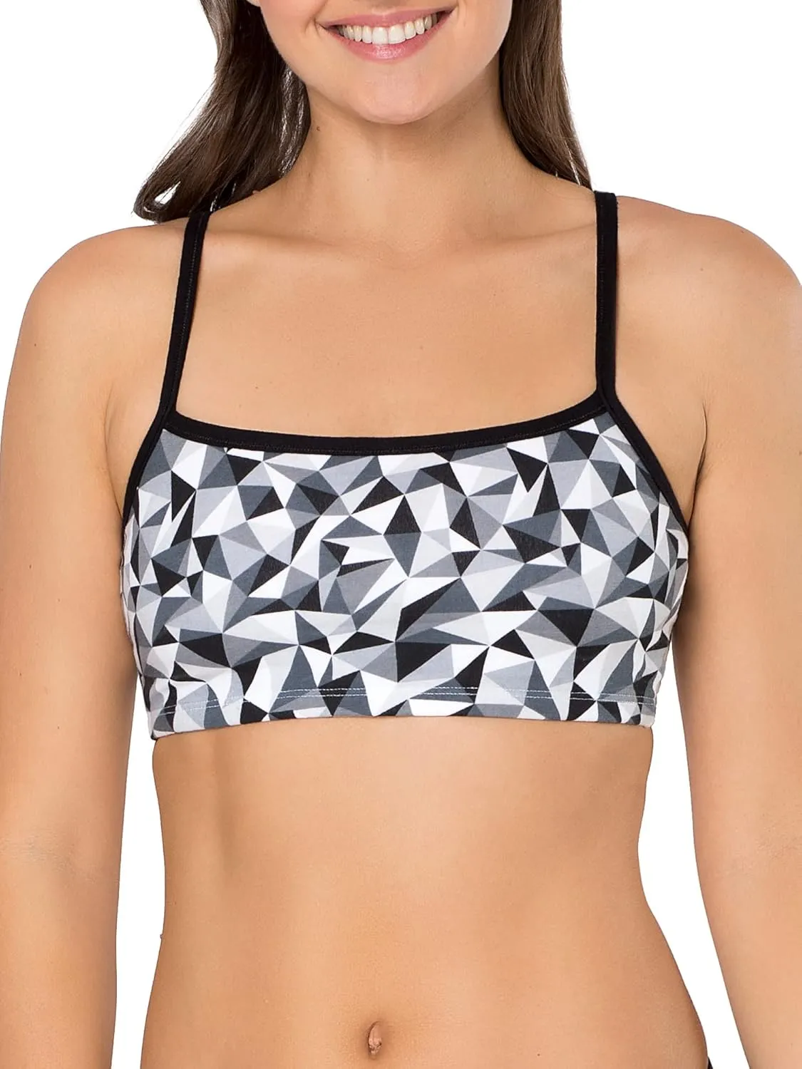 Fruit of the Loom Women's Spaghetti Strap Cotton Sports Bra - All-Day Comfort & Easy Movement - Fashion Colors