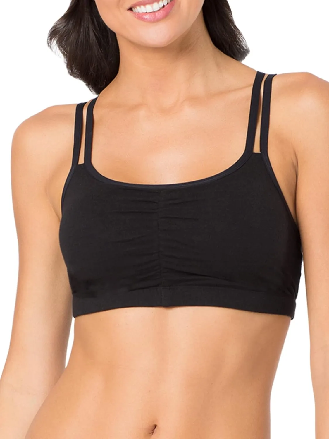 Fruit of the Loom Women's Spaghetti Strap Cotton Sports Bra - All-Day Comfort & Easy Movement - Fashion Colors
