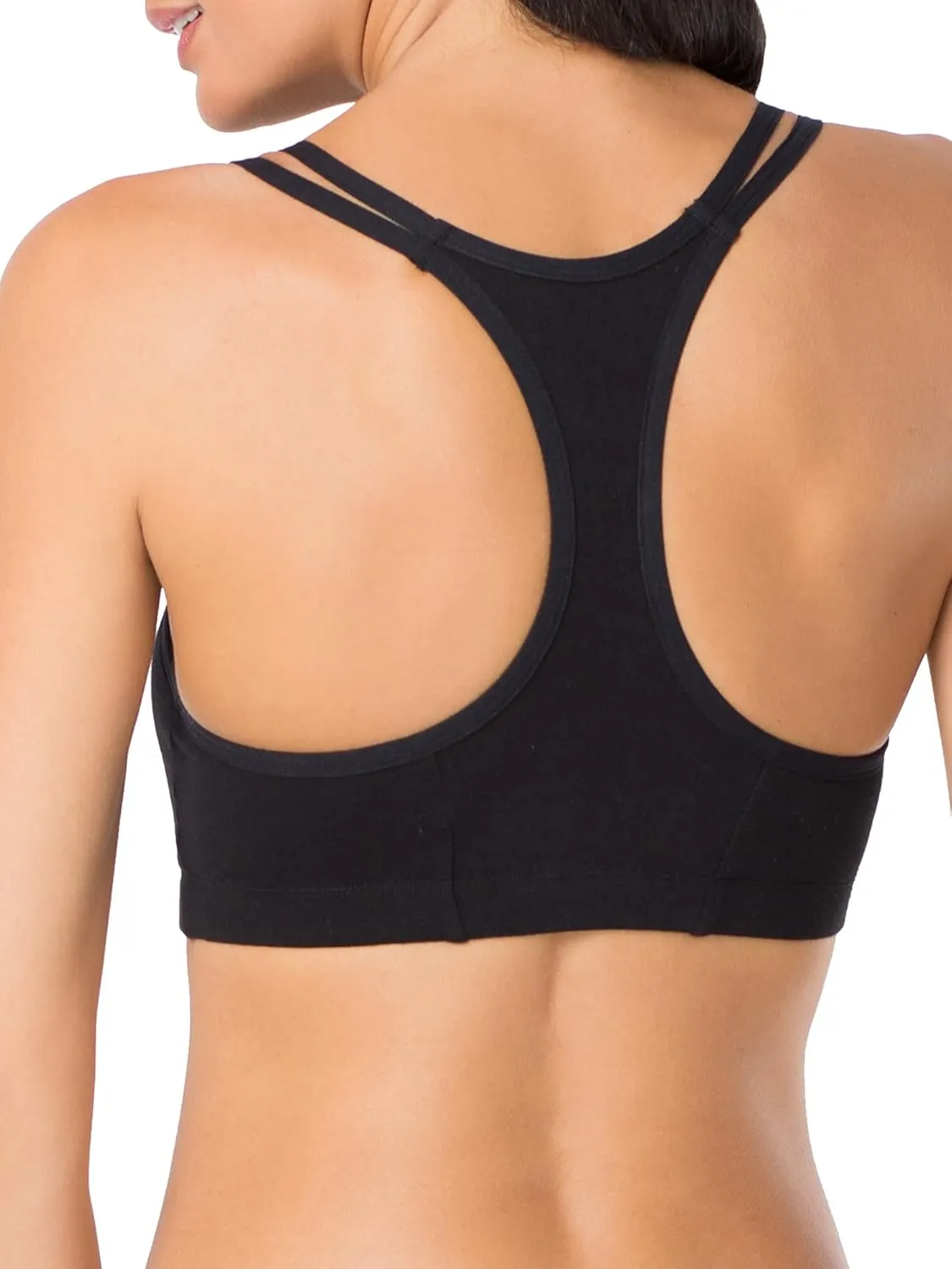 Fruit of the Loom Women's Spaghetti Strap Cotton Sports Bra - All-Day Comfort & Easy Movement - Fashion Colors