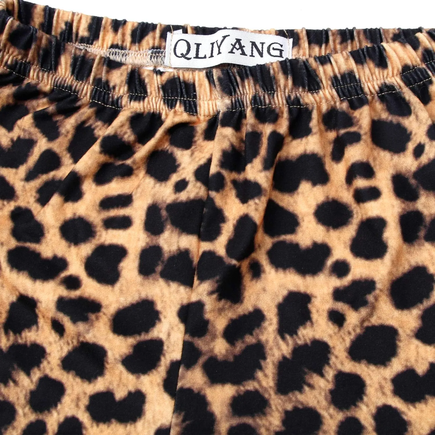 Girls Ruffle Leggings Leopard Print Bell Bottoms Flare Pants