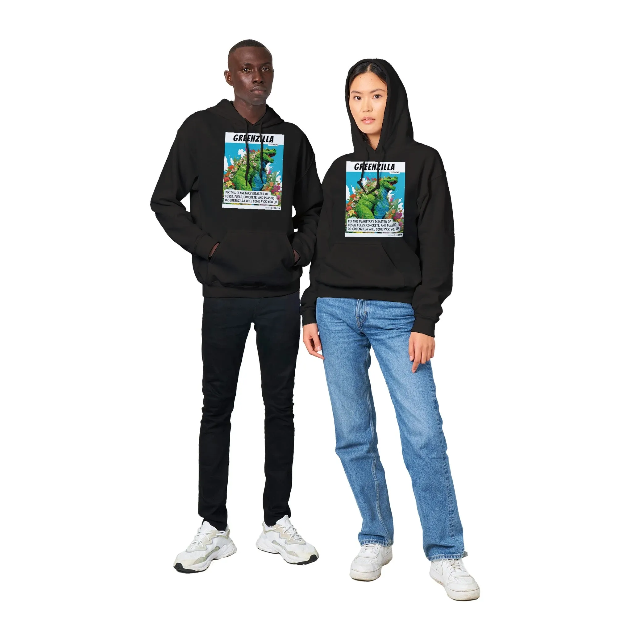 Greenzilla Is Coming • Classic Unisex Pullover Hoodie | White   Colors