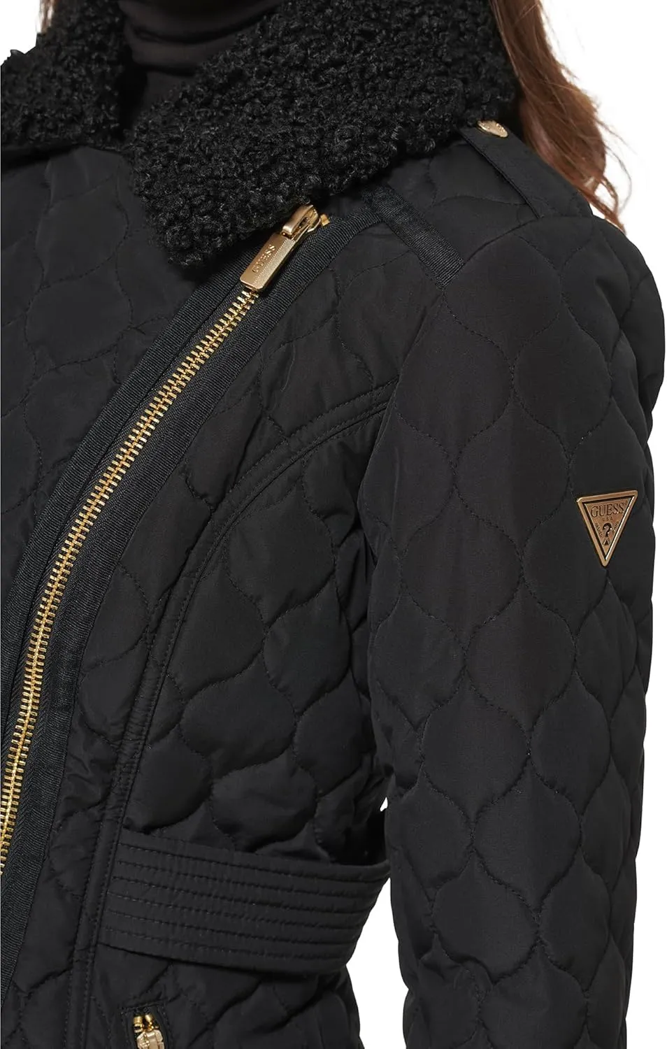 GUESS Women's Quilt Short Light-Weight Jacket