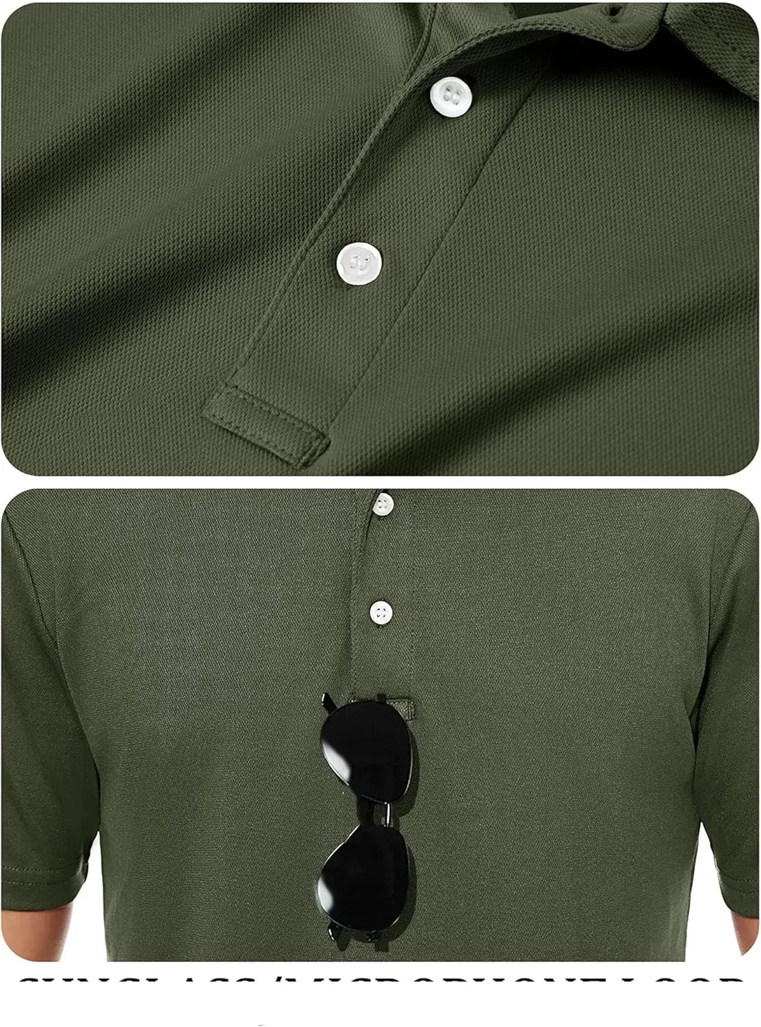 Hgvcfcv Polo T-Shirts Men Button Down Short Sleeve T Shirts Quick Dry Outdoor Fishing Hiking Shirt Work Tee Pullover