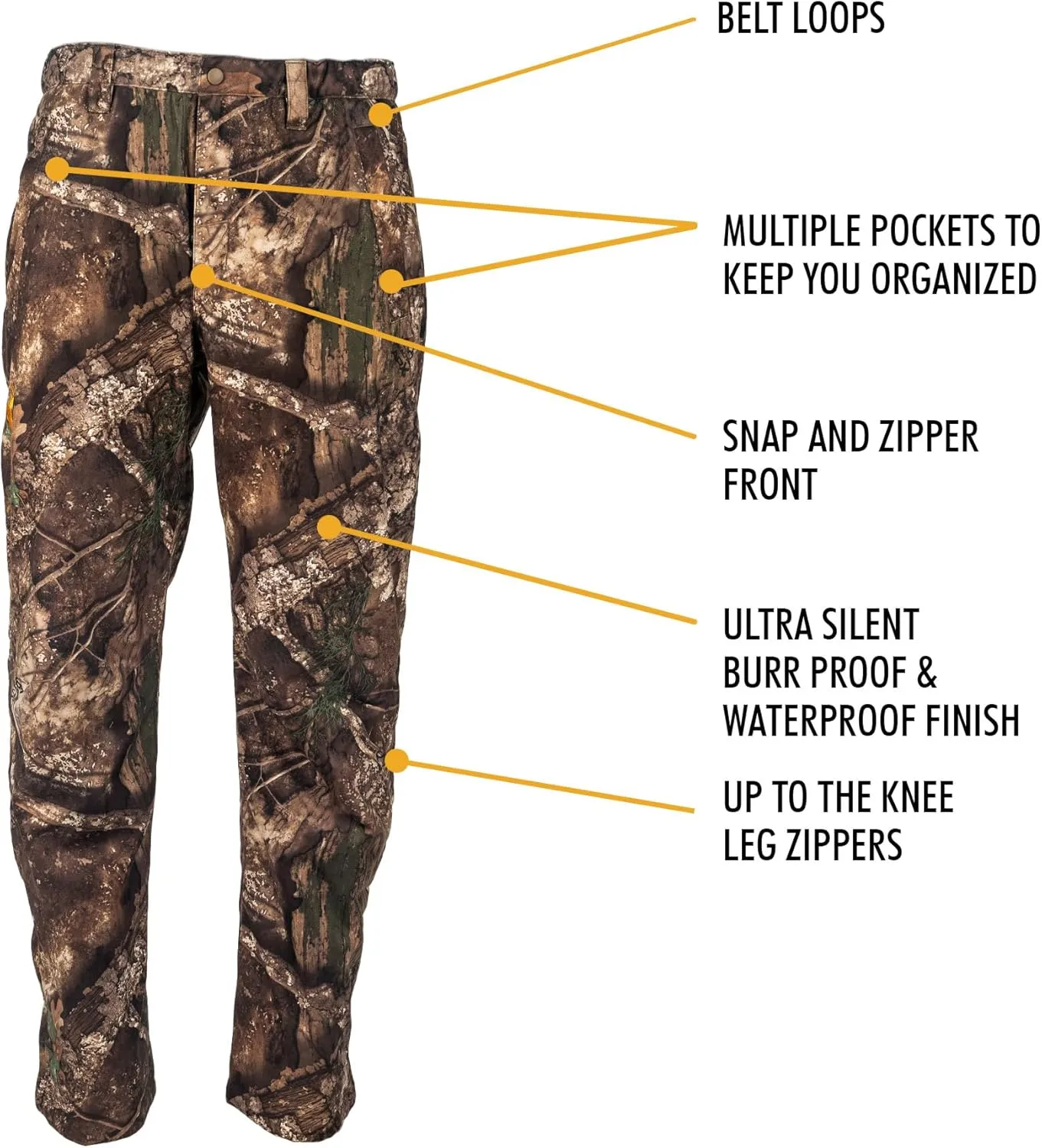 HOT SHOT Mens Camo Hunting Pants, Waterproof Insulated All-Day Cold Weather Camouflage Hunting Clothes