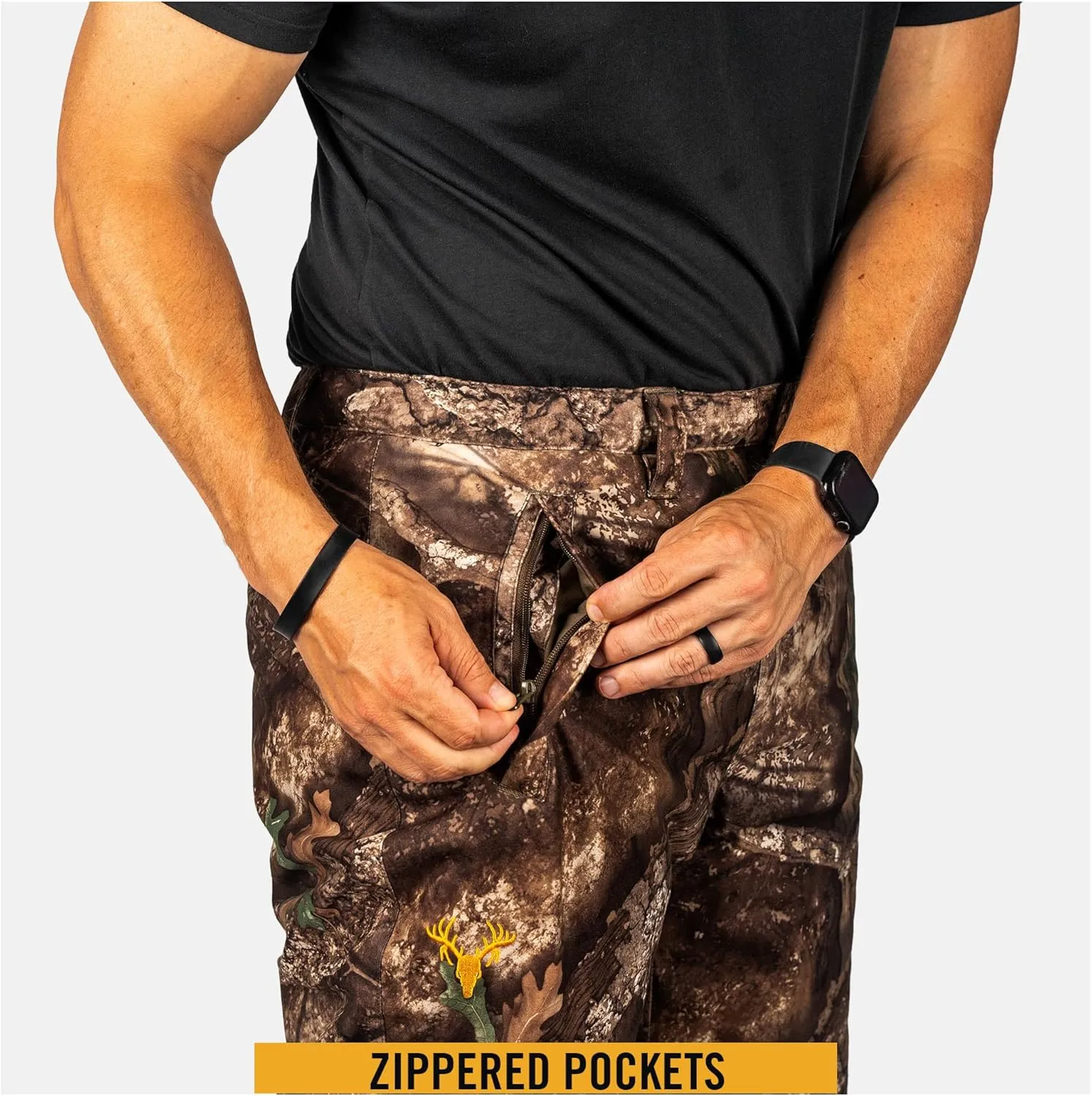 HOT SHOT Mens Camo Hunting Pants, Waterproof Insulated All-Day Cold Weather Camouflage Hunting Clothes