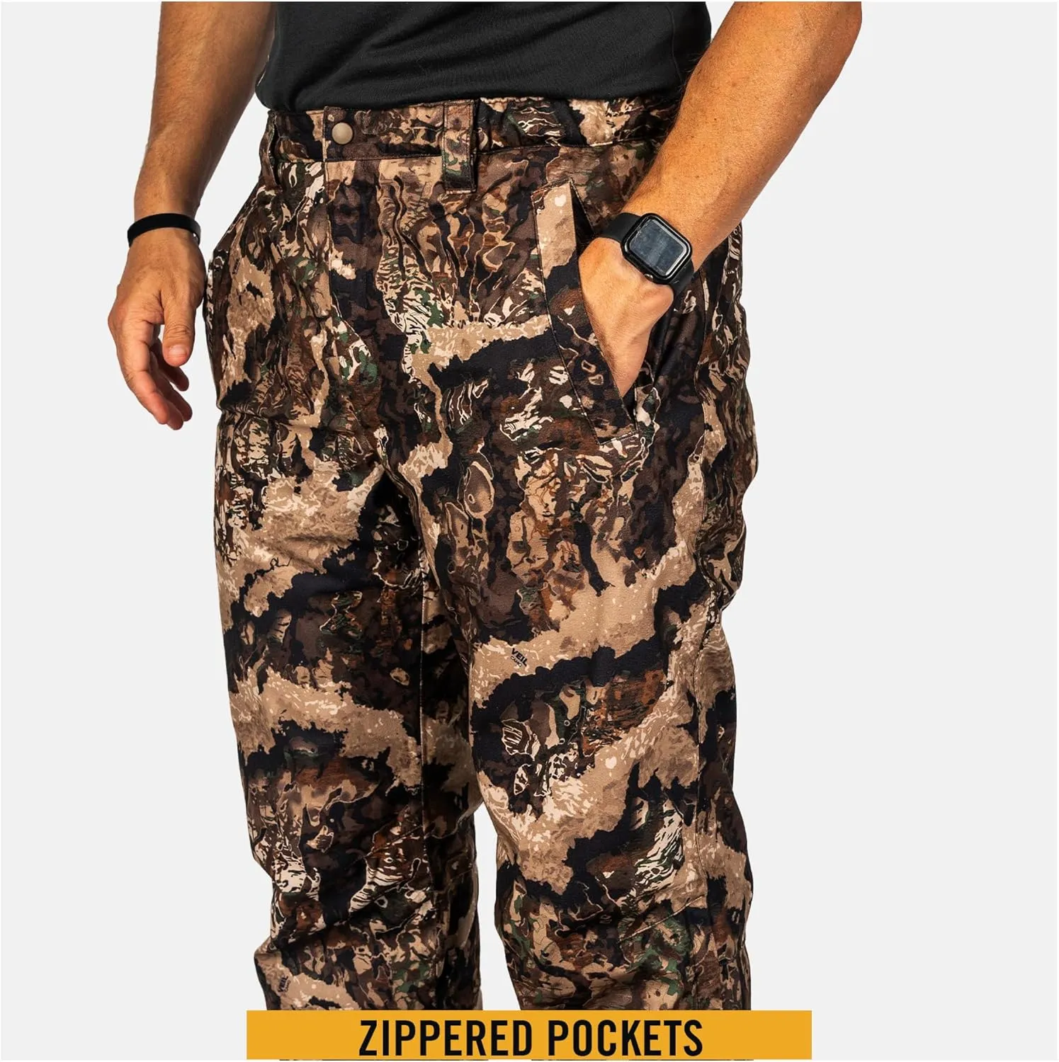 HOT SHOT Mens Camo Hunting Pants, Waterproof Insulated All-Day Cold Weather Camouflage Hunting Clothes