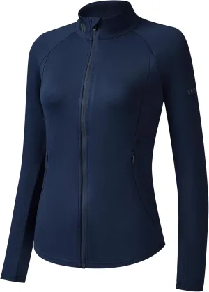 HOTSUIT Womens Running Jacket Thermal Water Resistant Full Zip Cycling Jacket for Winter Reflective