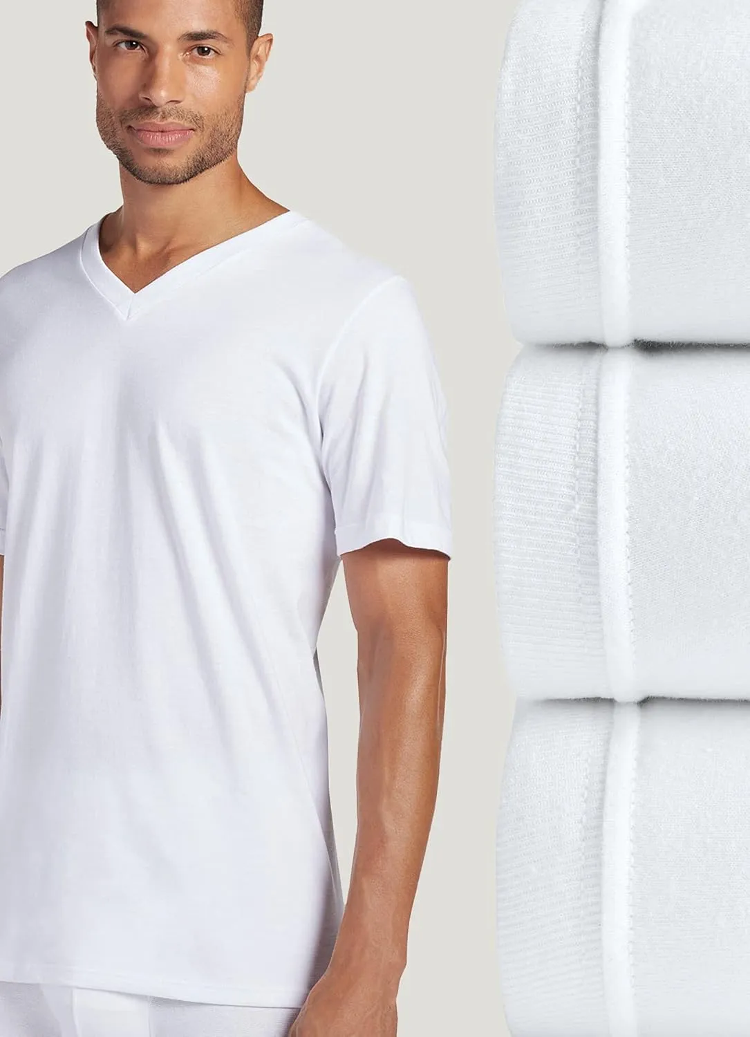 Jockey Men's Undershirt Classic V-Neck Undershirt - 3 Pack
