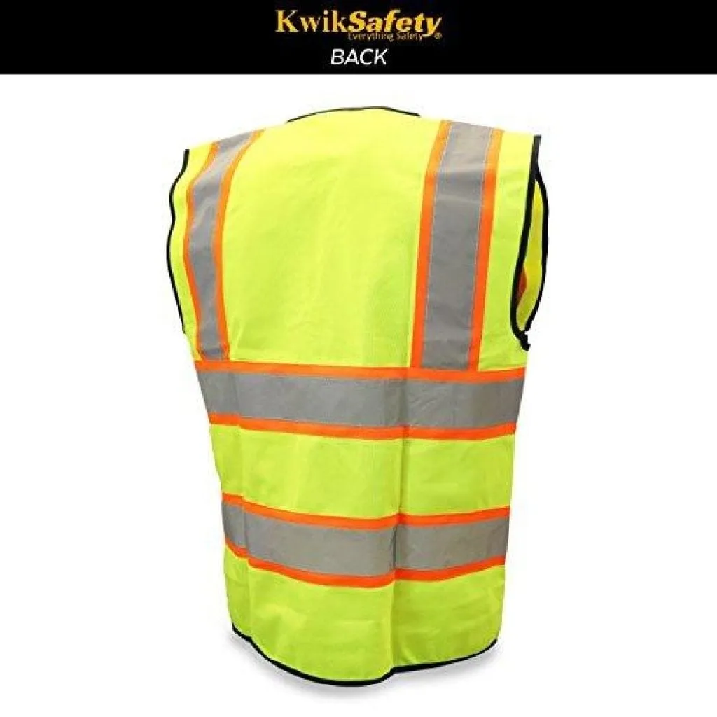 KwikSafety ATHLETE Hi Vis Reflective ANSI PPE Constrasting Class 2 Safety Vest - Model No.: KS3311