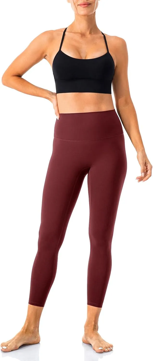 Lavento Women's All Day Soft Yoga Leggings 23"/ 25"/ 28" - No Front Seam Workout Active Legging for Woman