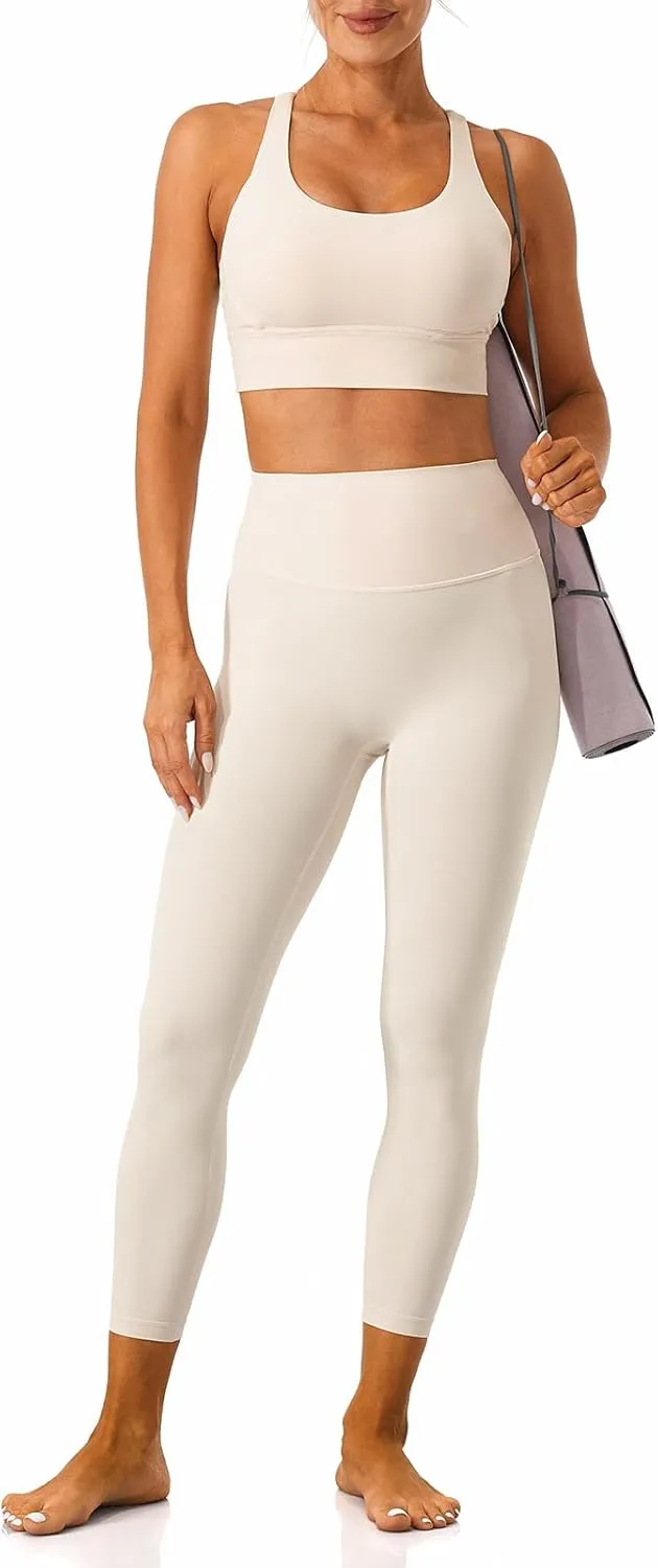 Lavento Women's All Day Soft Yoga Leggings 23"/ 25"/ 28" - No Front Seam Workout Active Legging for Woman