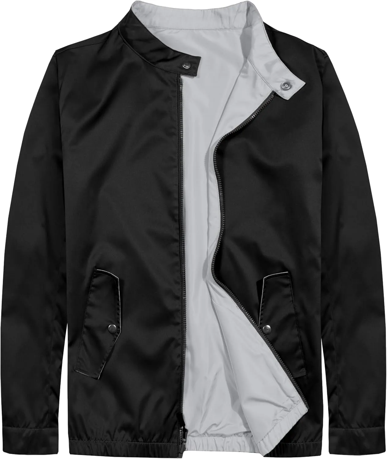 Little Donkey Andy Men's Lightweight Reversible Bomer Jacket Windproof Water Resistant Coat Running Golf