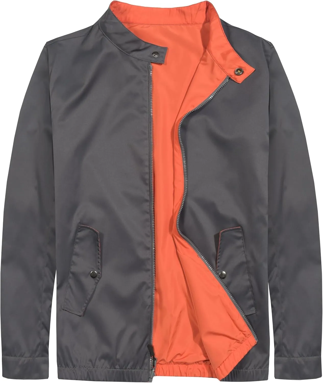 Little Donkey Andy Men's Lightweight Reversible Bomer Jacket Windproof Water Resistant Coat Running Golf