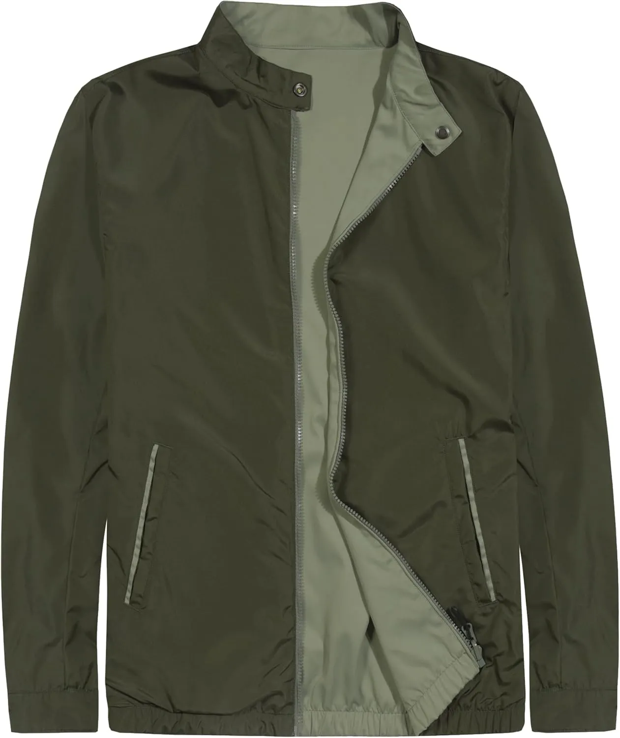 Little Donkey Andy Men's Lightweight Reversible Bomer Jacket Windproof Water Resistant Coat Running Golf