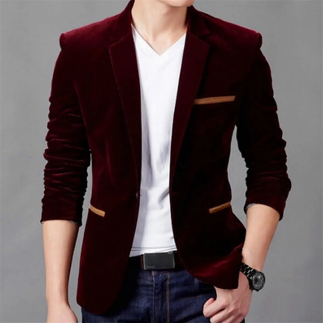 Luxury Men Blazer Autumn Fashion Classic Busines Coat Slim Fit Men Suit