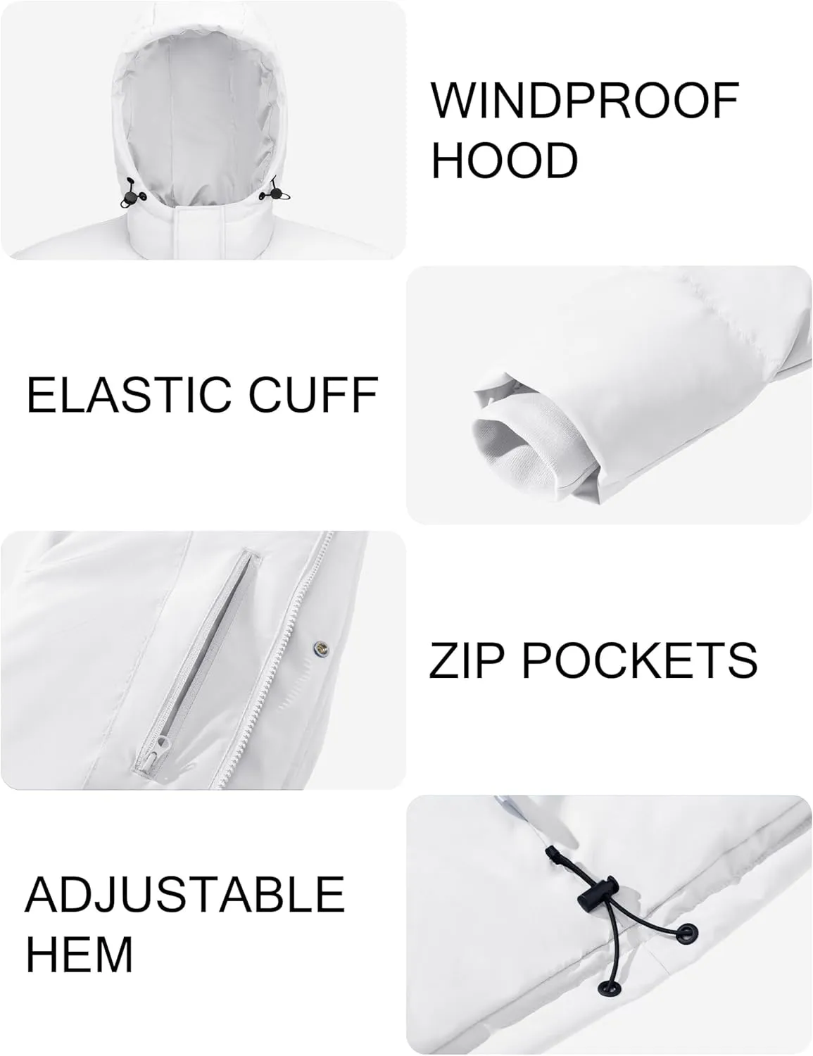 MAGCOMSEN Mens Hooded Down Jacket Water Resistant Puffer Jacket Full Zip Up Windproof Winter Jacket with Zip Pockets