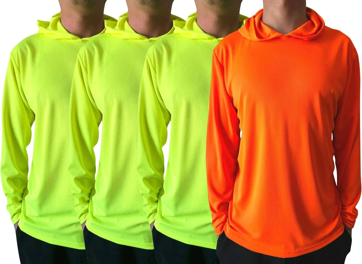 Men UPF 50  Sun Protection Breathable Fishing Hiking Long Sleeve Workout T-Shirts with Hood
