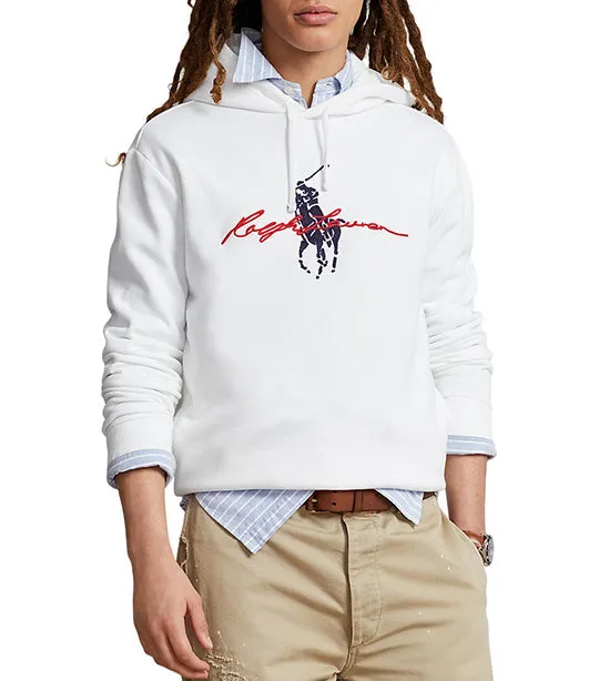 Men's Big Pony Logo Fleece Hoodie White